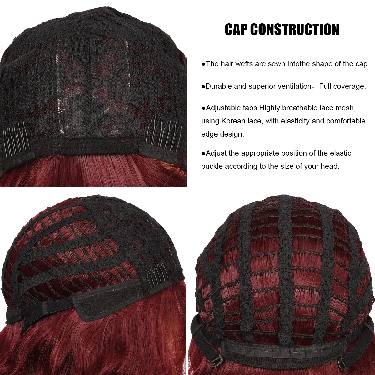 

Short Bob Wigs for Women Synthetic Natural Wave Wigs with Bangs Shoulder Length Ombre Wine Wig Heat Resistant Fiber Cosplay hair