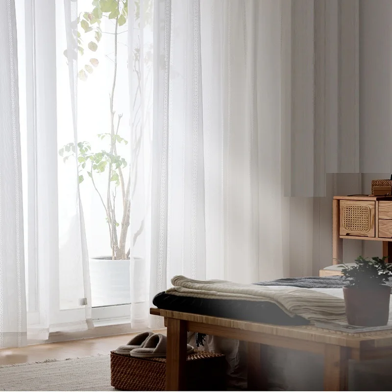 Японские пустотелые занавески из пряжи для гостиной спальни цвет сливы