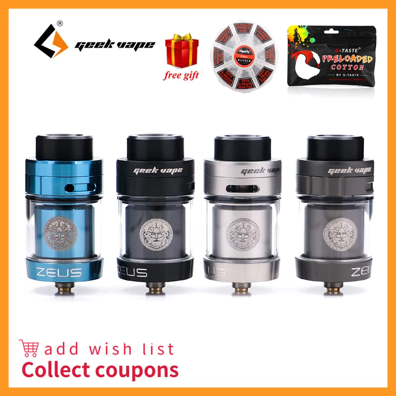 Имеются на складе! Zeus dual RTA Geekvape Dual coil 5 мл zeus распылитель с защитой от протечек