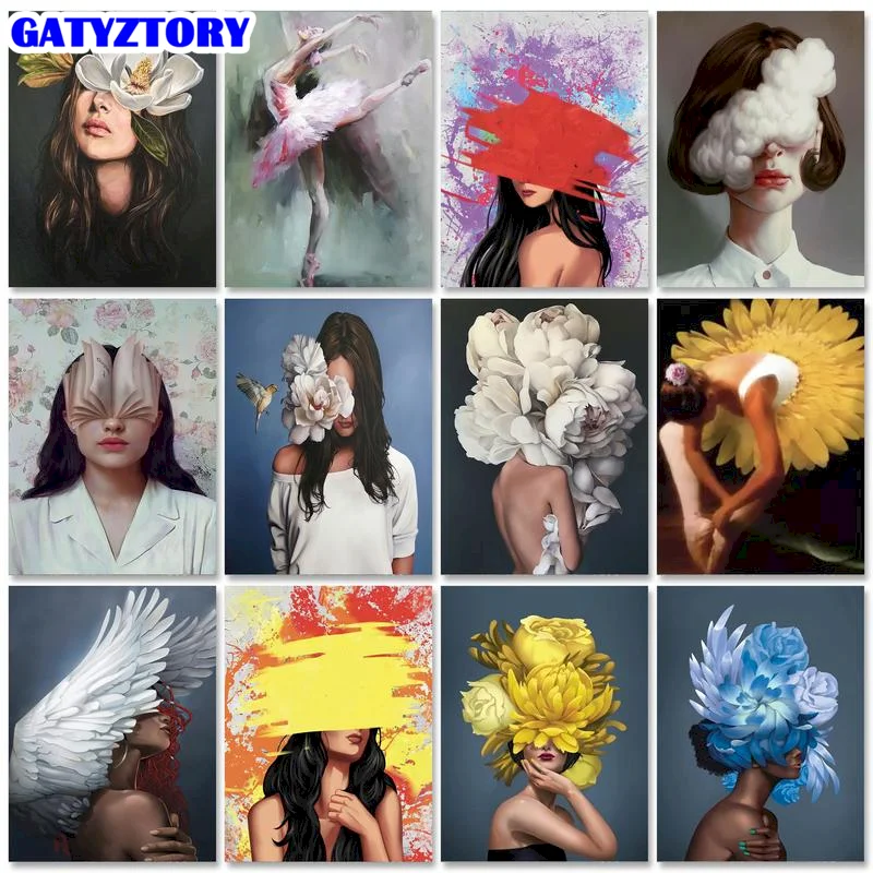 

GATYZTORY Diamond Painting Full Square Drill Women Cross Stitch Diamond Embroidery Portrait Mosaic Kits Wall Art Decor For Home