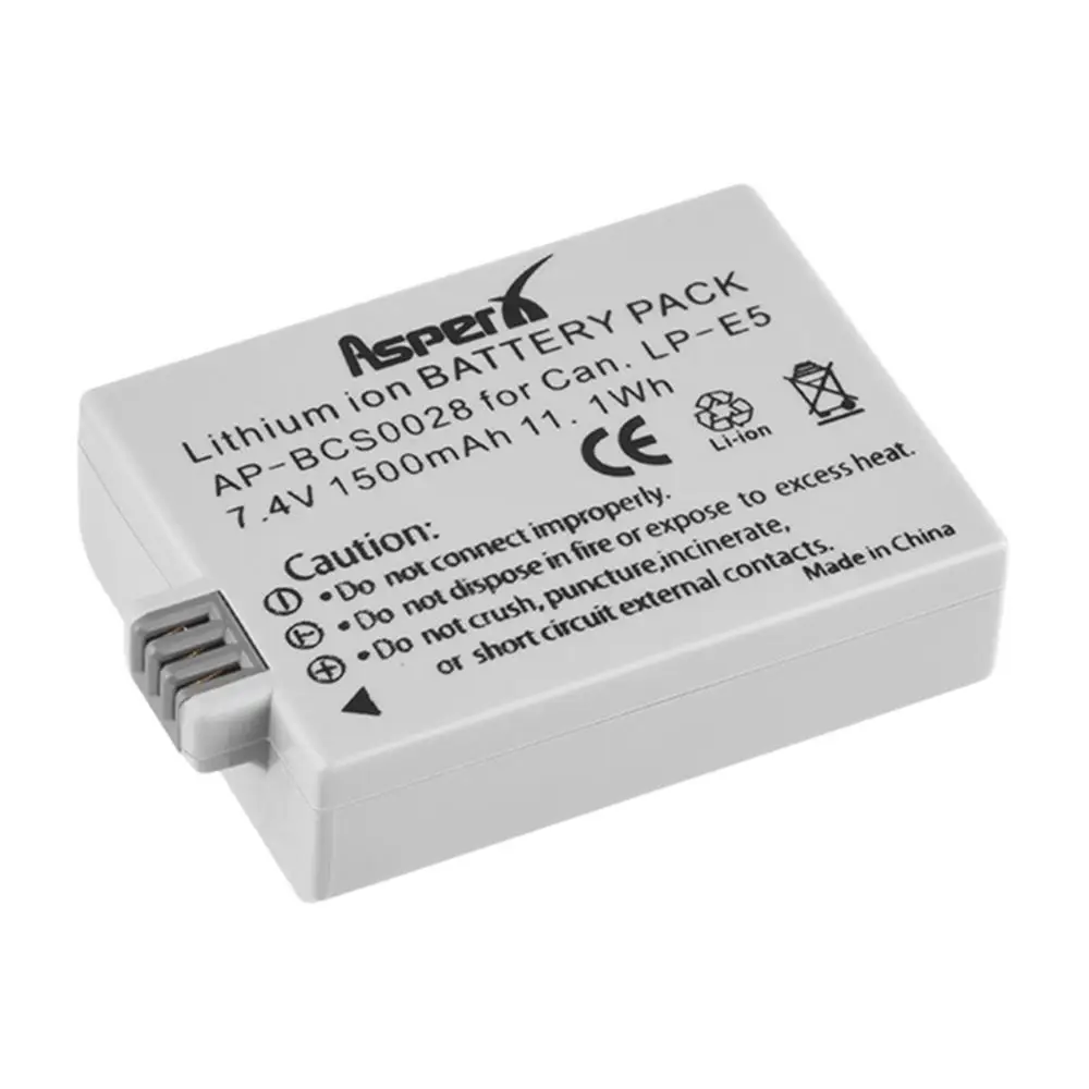 

1500mAh LP E5 LPE5 LP-E5 Li-ion Bateria Battery for Canon EOS Rebel XS Rebel T1i Rebel XSi 1000D 500D 450D Kiss X3 X2 F Camera