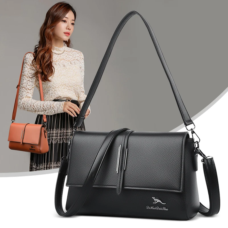 

OLD TANG Solid Color Pu Leather Shoulder Crossbody Bag for Women 2020 Autumn and Winter Fashion Female Handbags Sac A Main