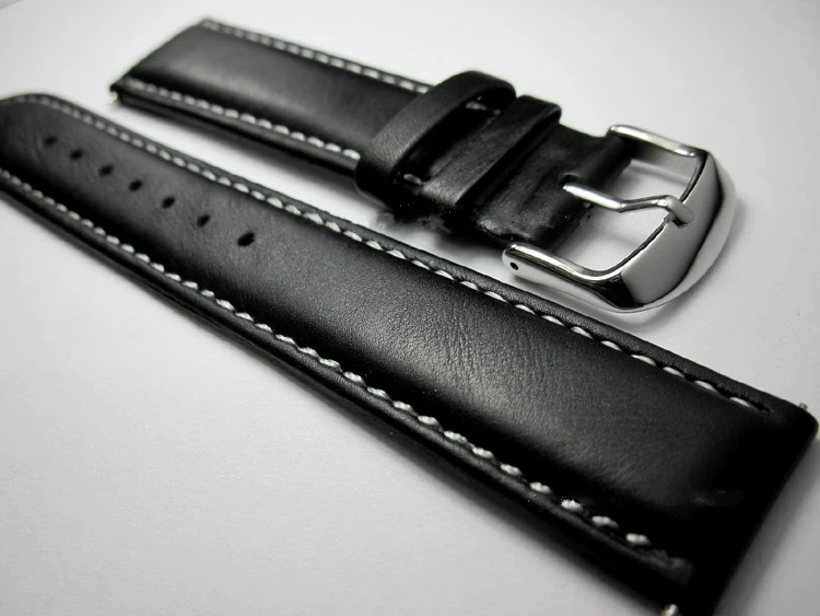 

Ремешок сменный мужской из натуральной кожи, универсальный черный браслет для наручных часов, уютный браслет из воловьей кожи, 18 19 20 21 22 мм
