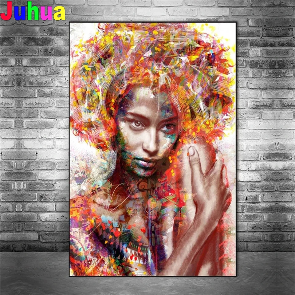 

Graffiti Portrait 5D DIY Diamond Painting Full drill African Woman Diamond Embroidery Mosaic art home decor drop shipping