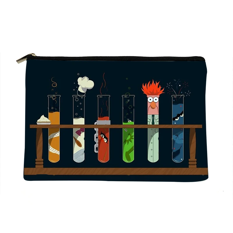 

Women Muppet Science Printed Make up bag Fashion Women Cosmetics Organizer Bag for Travel Colorful Storage Bag for Lady Bag
