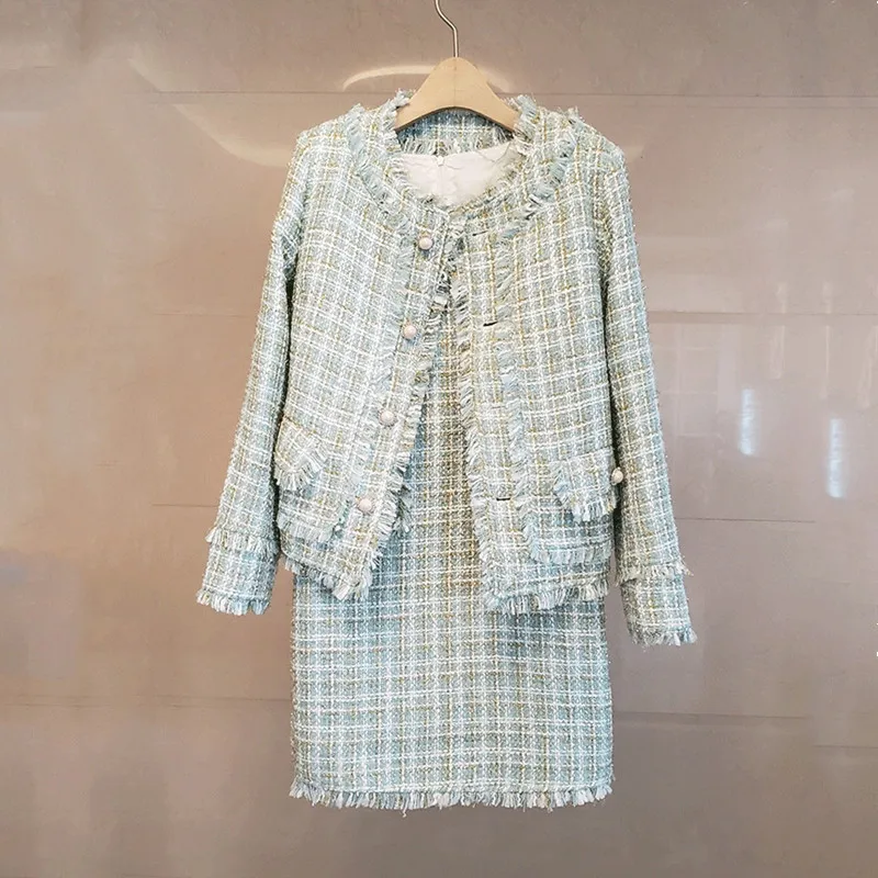 Tailor Shop Custom Made Ladies' Small Incense Style Dress V-neck Fringe Slim Fit All-match Vest A-line Skirt