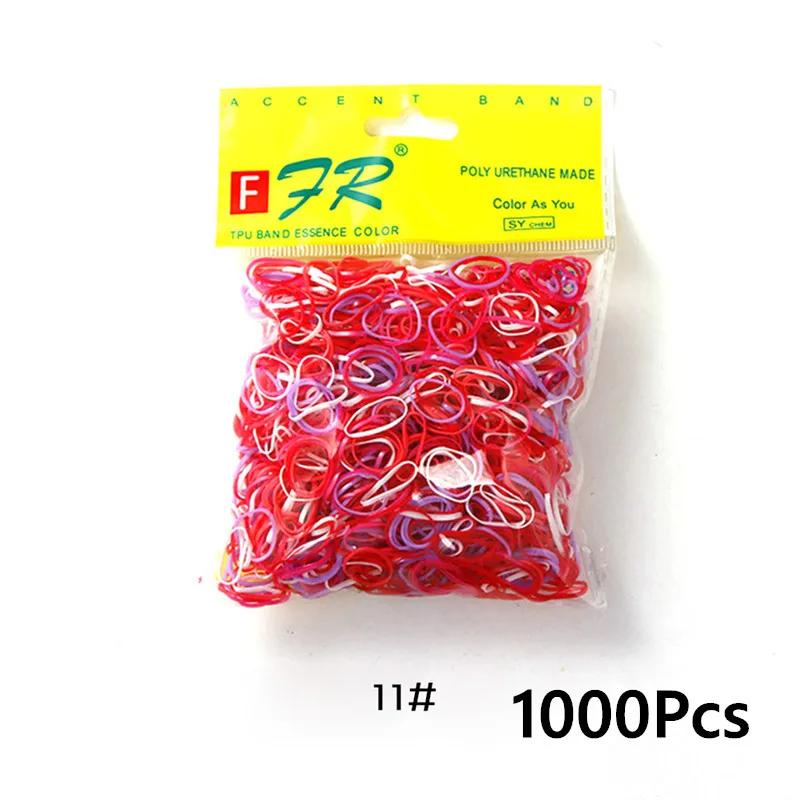 1000pcs 11 200/1000 шт милые цветные кольца для девочек, Одноразовые эластичные резинки для волос, резинка для хвоста, резинки для волос, Детские аксессуары для волос - Цвет: 1000pcs 11