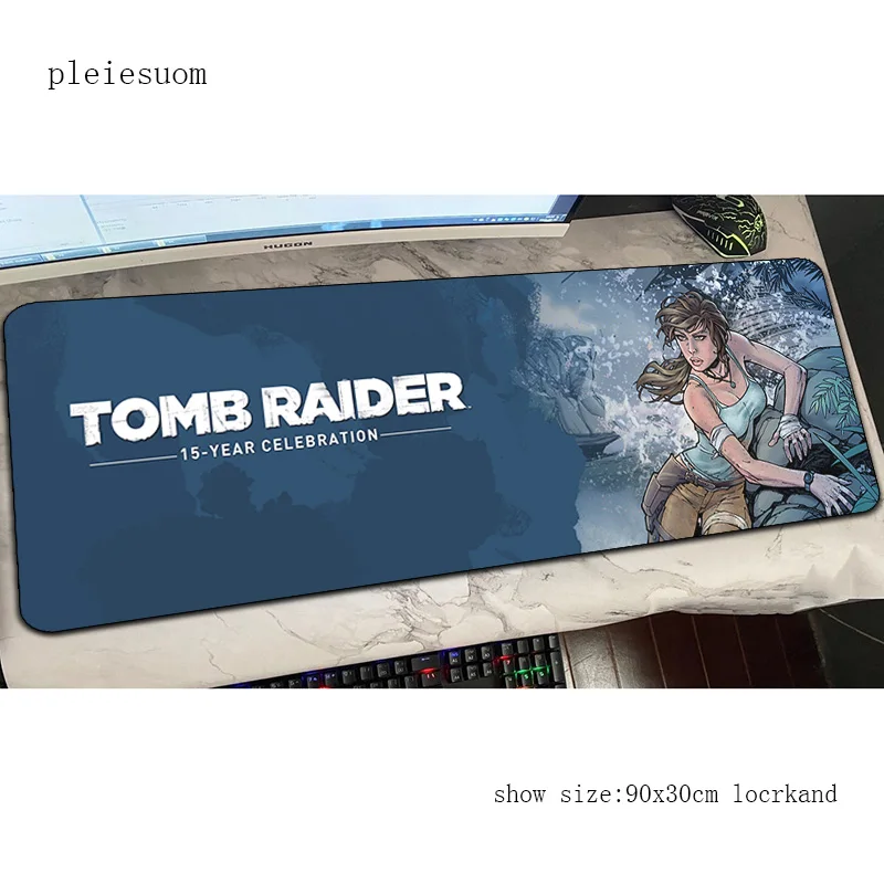 Коврик для мыши tomb raider геймер 90x30 см красочный резиновый Настольный коврик
