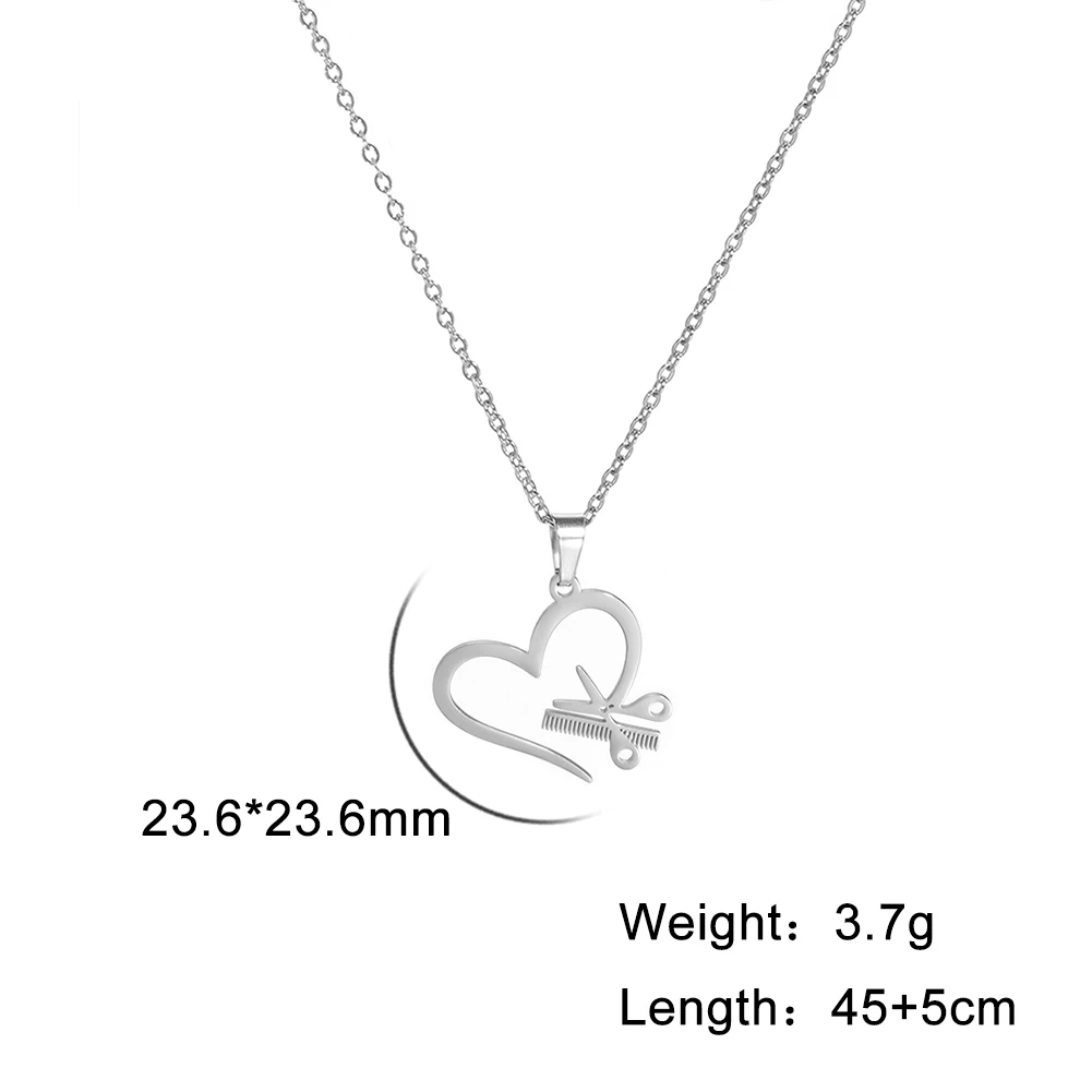 Skyrim Нержавеющая сталь ножницы гребень сердце кулон Цепочки и ожерелья женская