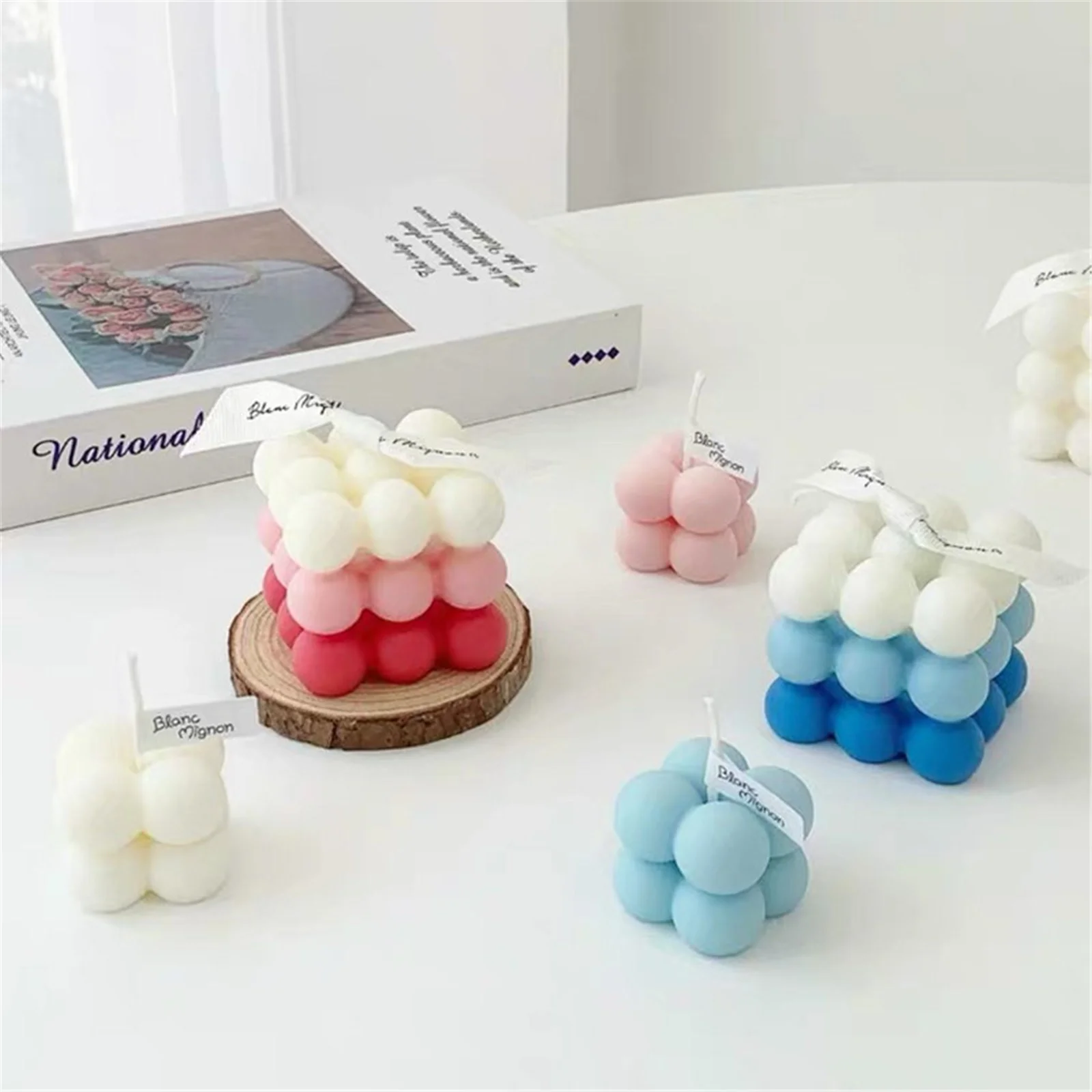 

2 Pieces Candle Silicone Molds Handmade Soap Ornament Mold With 100 Pieces Cotton Candle Wicks And 4 Pieces Candle Wicks Holder