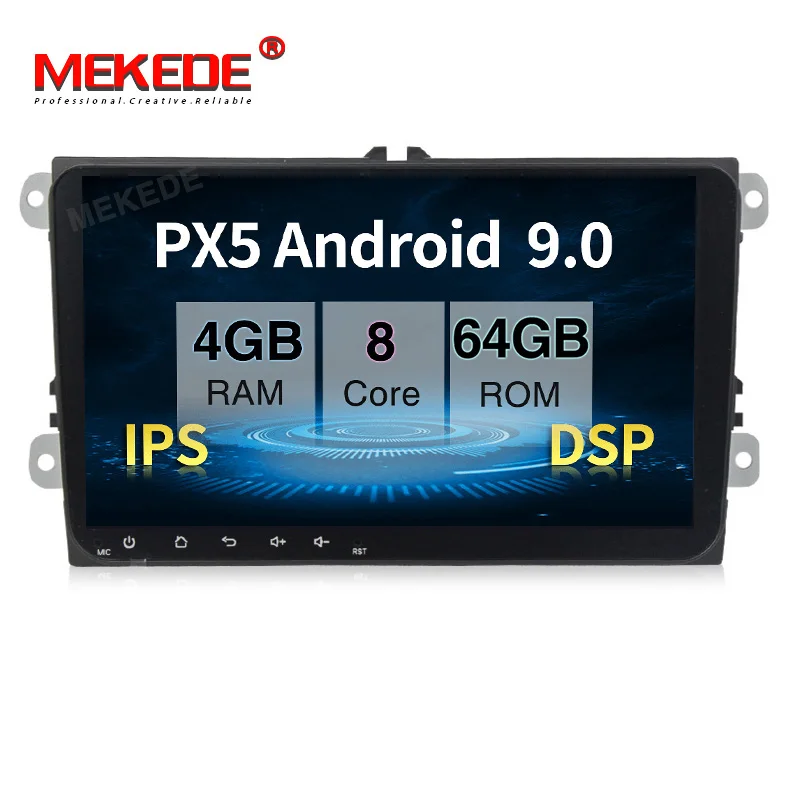 PX5 4 Гб + 64 ГБ Android 9 0 Автомобильный мультимедийный плеер для VW Skoda Octavia golf 5 6 touran passat B6