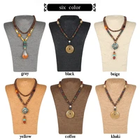 top sell model bust show exhibitor 6 options hemp rope jewelry display necklace pendants mannequin jewellery stand organizer