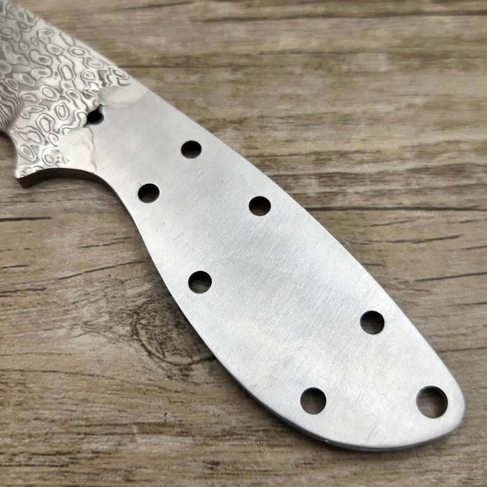 DMDIY-08 Прямая поставка Дамасская сталь прямой нож с фиксированным лезвием Diy полуфабрикат Открытый кемпинг нож Gifting медь для ногтей