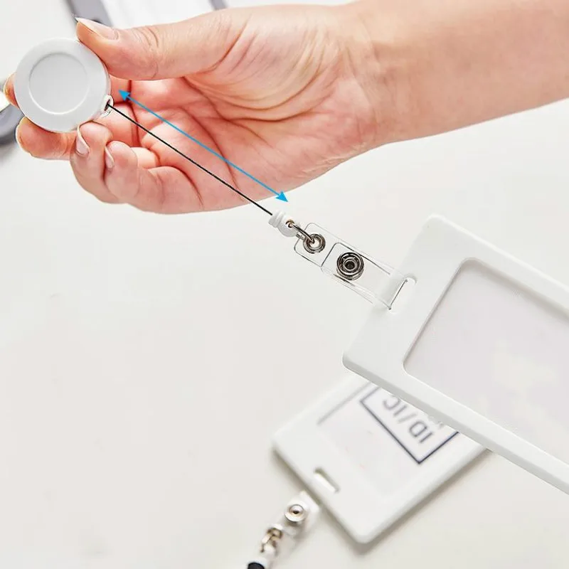 Белая горизонтальная вертикальная рабочая держатель для карт со значком чехол