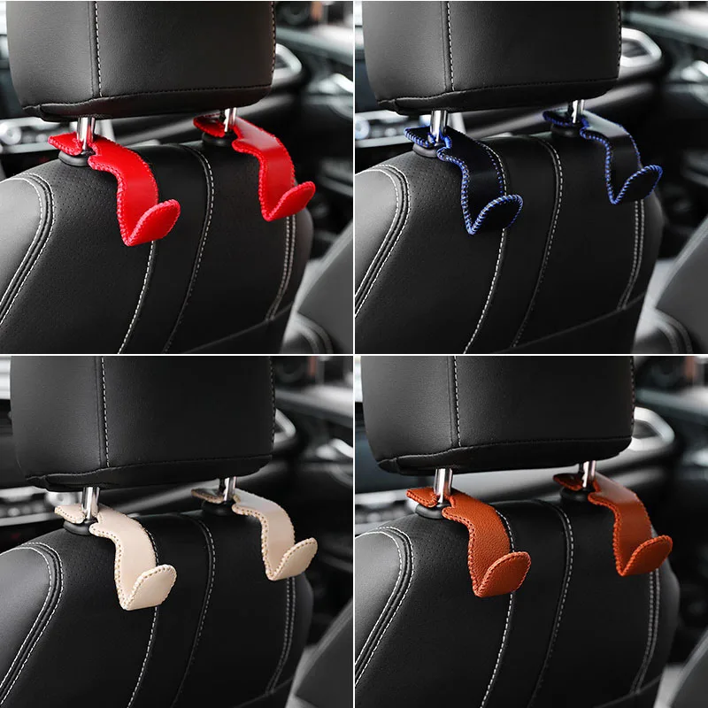 

Car hook, car seat back, multi-function car hook, stainless steel molding leather, hand-sewn car hook