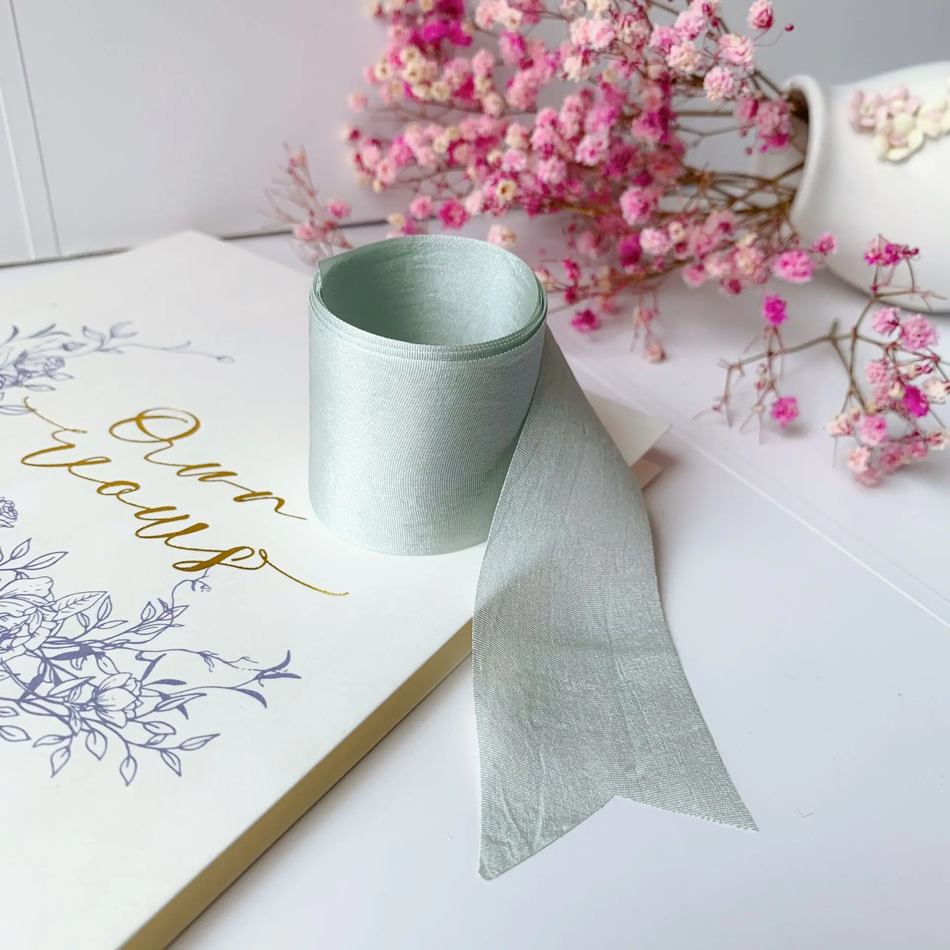 

4mm-36mm new color 100% pure silk embroidery ribbon wedding ribbon thin taffeta high quality silk ribbon Handcraft