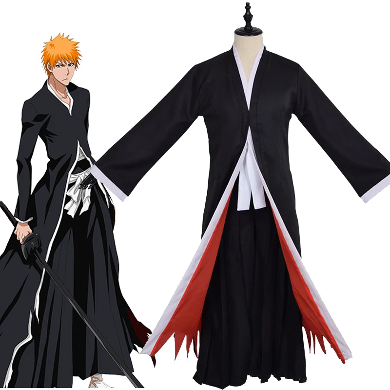 Костюм для косплея из аниме отбеливатель Kurosaki костюм Ичиго черная накидка брюки
