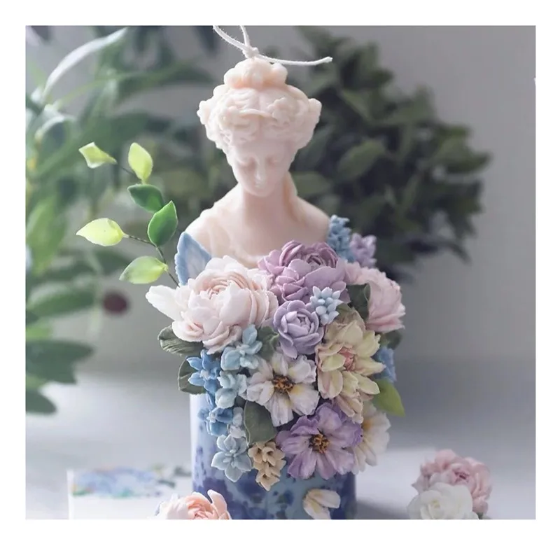 

3D Элегантный женский портрет пластырь форма ручной работы богиня силиконовая форма для свечи Сделай Сам глина для ароматерапии формы для и...