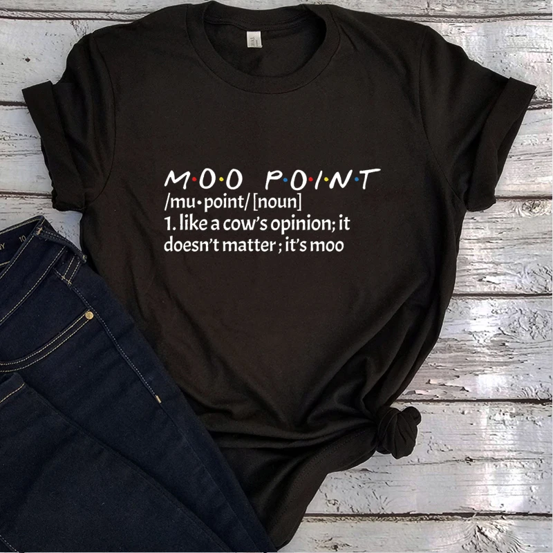 

Cute Friends Moo Point Shirt TV Show Friends Shirt Sayings Graphic Tees Men Harajuku Moo Point Shirts New Arrival 2021 XL