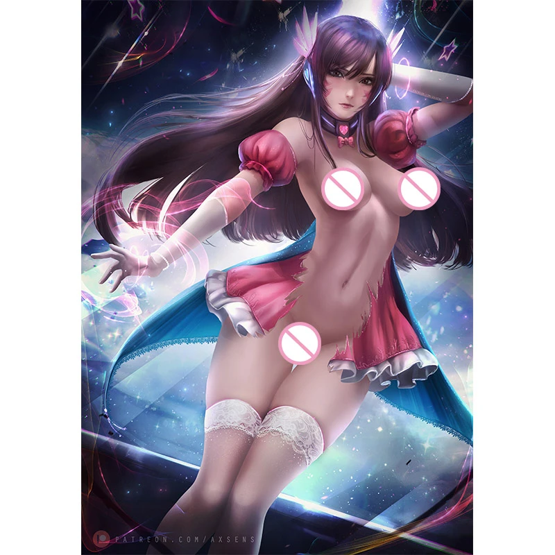 

Sexy Girl Overwatch DVA Mech Warrior Canvas Painting Print Anime Video Game Comics Art Poster Wall Decoration Picture for Room