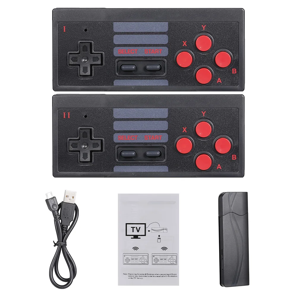 Классическая игровая мини консоль с USB 628 встроенных игр двумя беспроводными