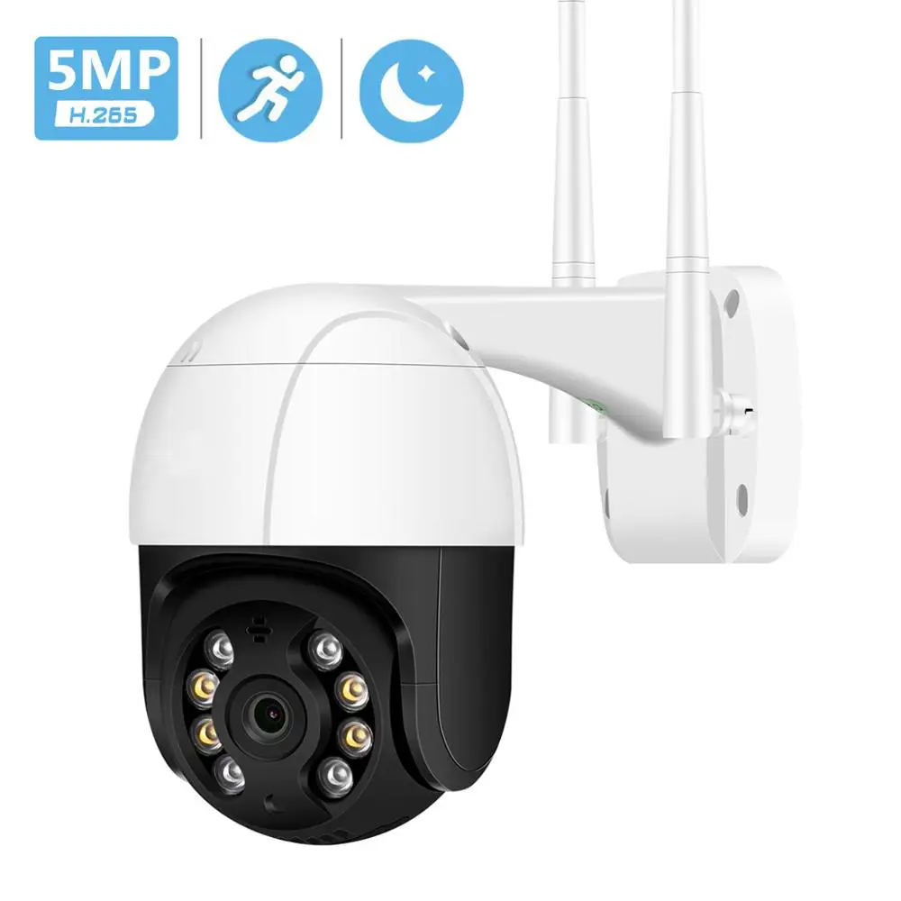 5 МП H.265 + Автоматическое отслеживание PTZ Wifi ip камера наружная 1080P HD 3MP Беспроводная