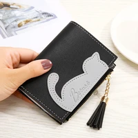 women cute cat wallet small zipper girl wallet brand designed pu leather women coin purse female card holder wallet billetera
