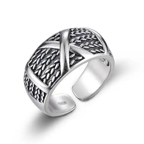 

925 Sterling Silver Ring Men's Ins Trendy Men's Personality Single Ring Index Finger Domineering Retro The Mystic Nine Same Styl