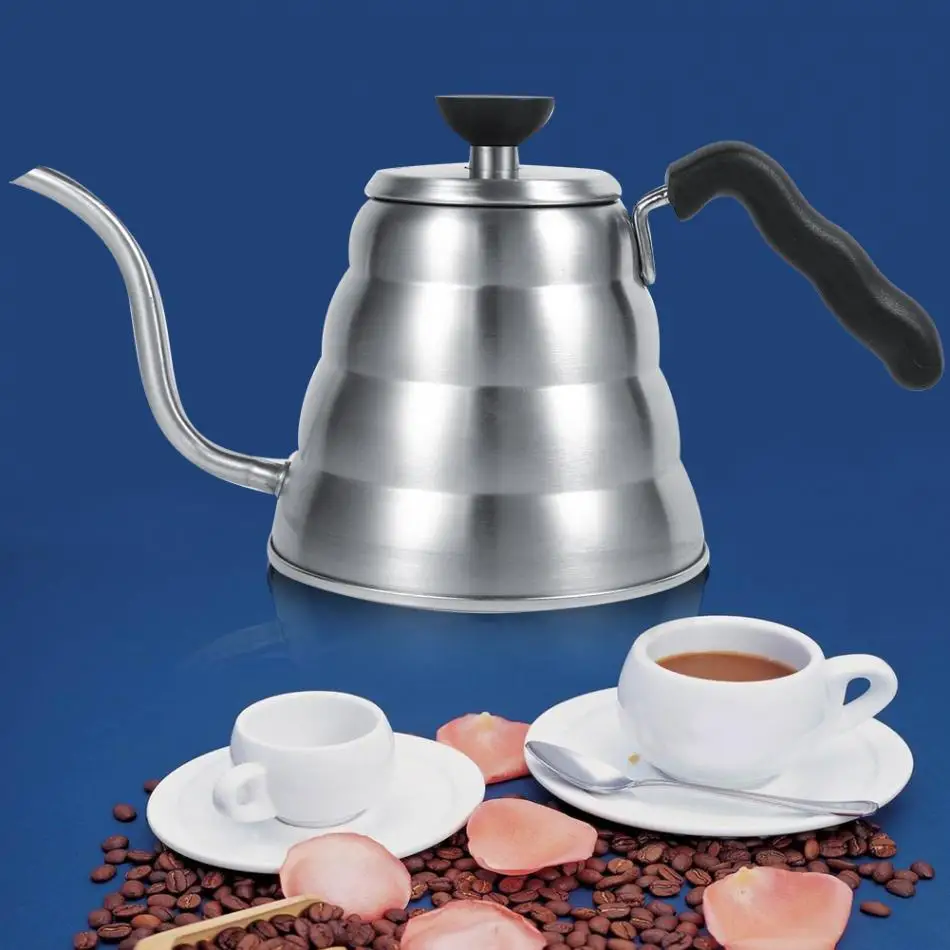 

1L Gooseneck Drip Kettle Coffee Tea Pot Stainless Long Mouth Steel Kettle Drip Coffee Kettle Manual Coffee Drip Maker