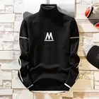 Новинка осени 2020, мужской свитер с высоким воротником, Мужской пуловер, Мужская однотонная Облегающая водолазка, свитер, топы, вязаные пуловеры