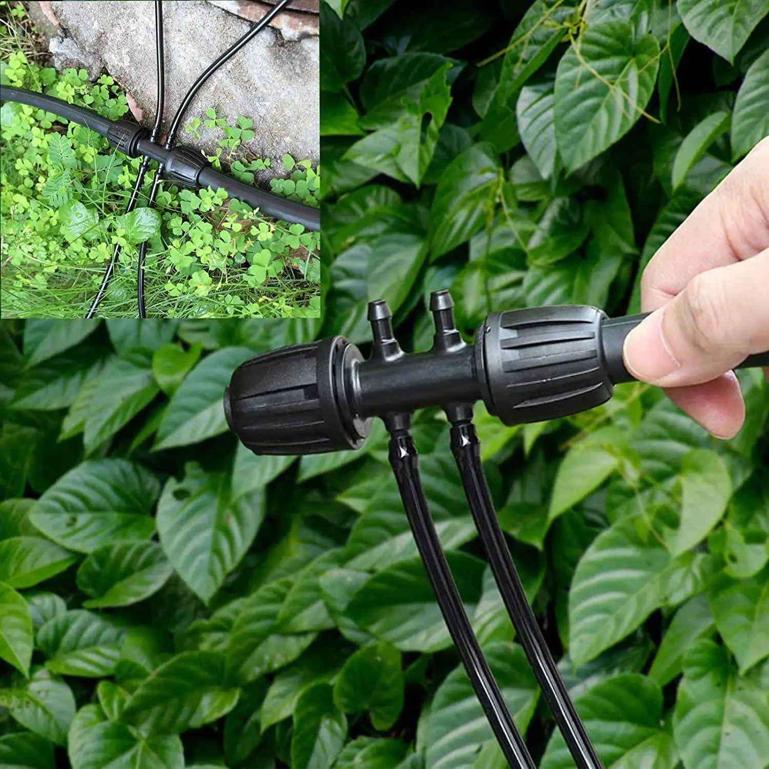 10PCS Barbed Tee Irrigation Tube Anti-Drop Premiun Fitting with 200PCS Adjustable Micro-Type Drip System | Дом и сад