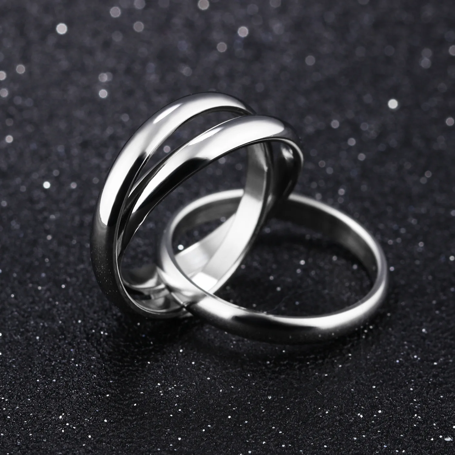 Новые тройные блокированные обручальные кольца для женщин из нержавеющей стали три в одном обещания подарок на день Святого Валентина