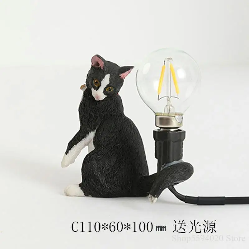 

Resin Cat Lamp Black White Table Lamp Home Deco Desk Lamp Study Beside Lamp Living Lamp Table Lights Bed Lamp Cat Desk Lights