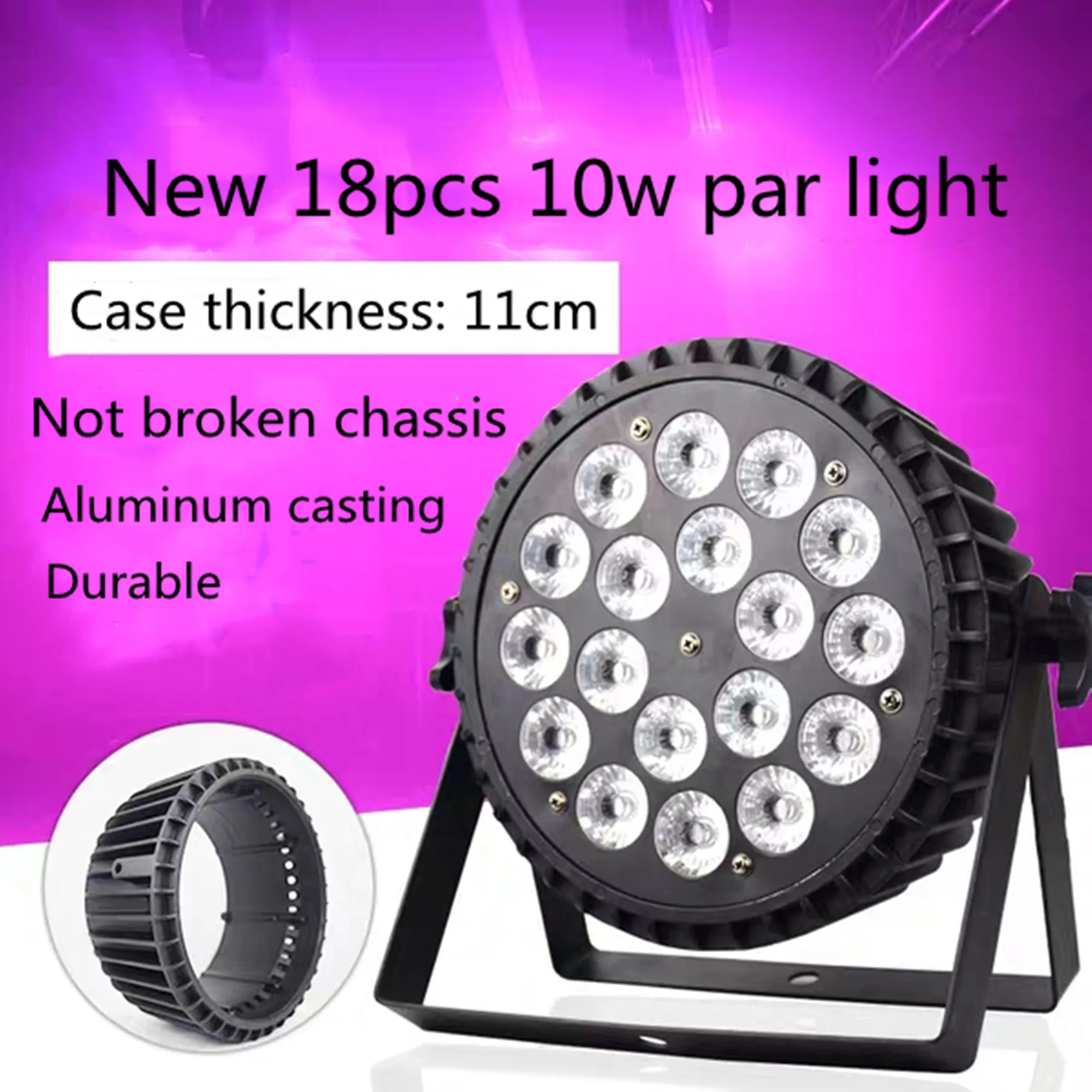 Алюминиевый сплав светодиодный Par 18x18 Вт RGBWA + УФ цветное освещение DMX512 Каналы для