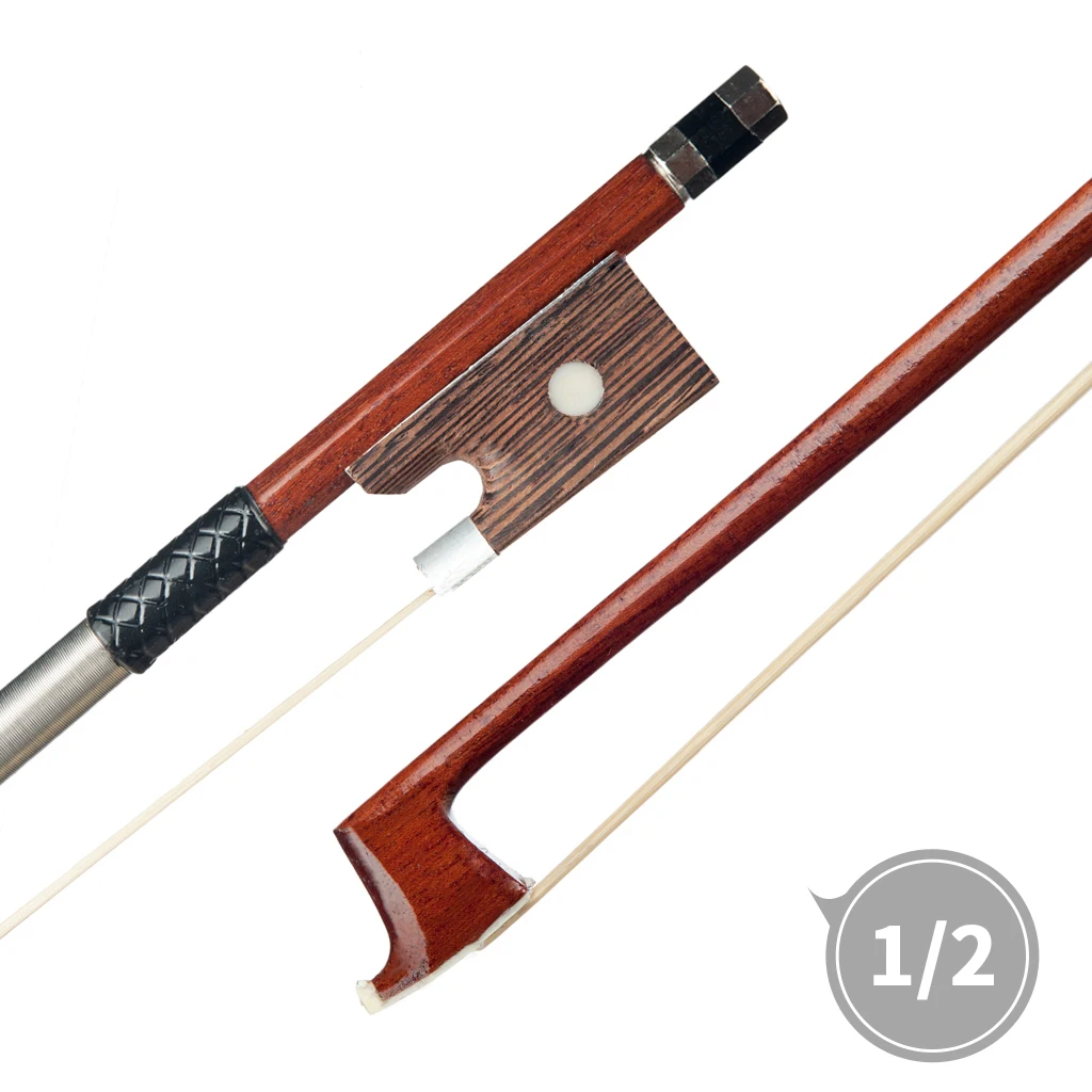 

1/2 Size Violin/ Fiddle Bow Brazilwood Bow Student Bow White Horsehair Bow Beginner Use Violin Accessories
