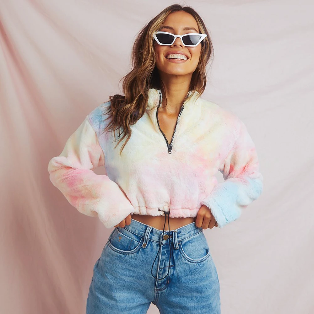 Осень зима оригинальный галстук окрашенные Женщины Новый 2020 пупок открытый