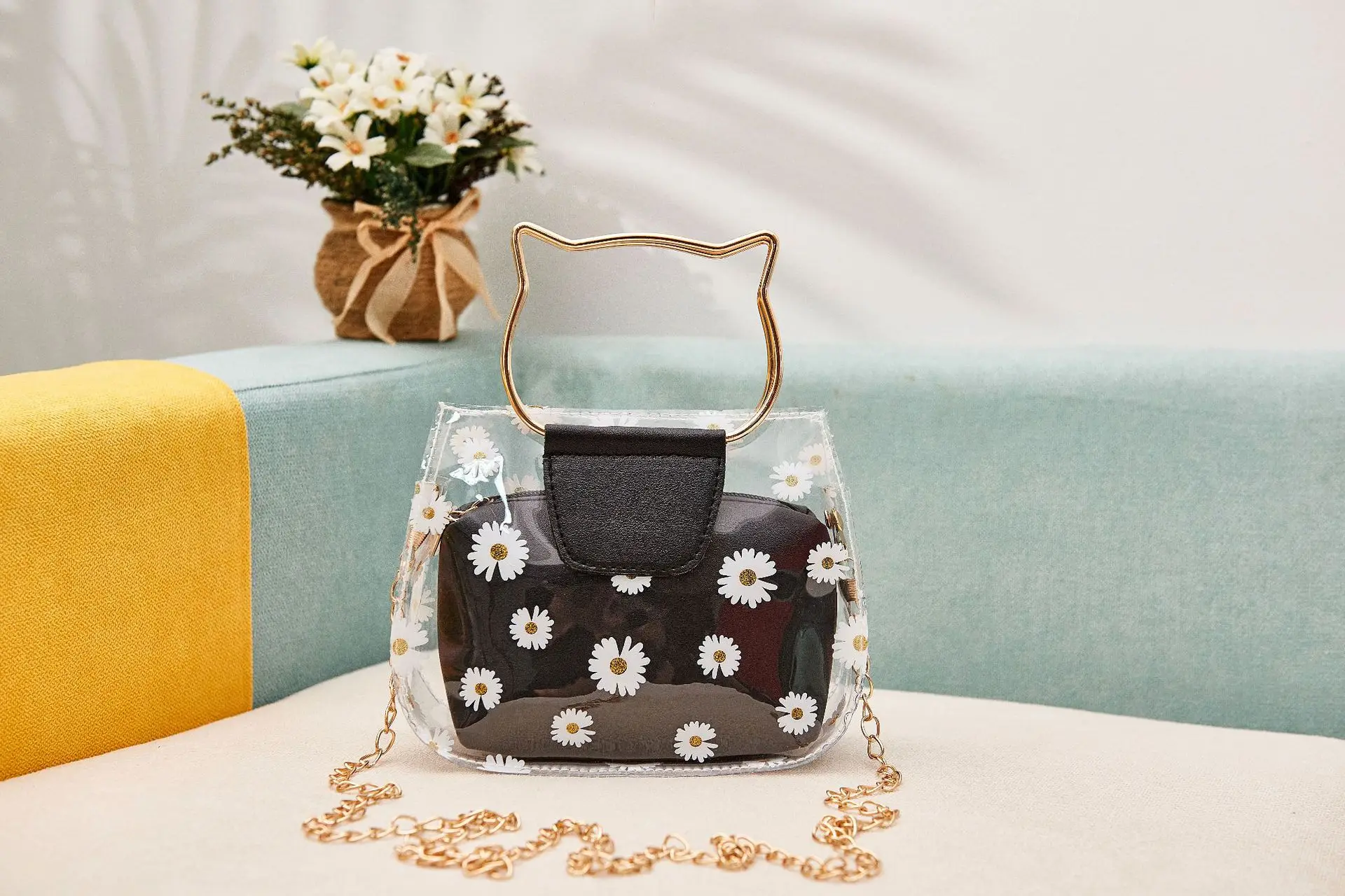 

Transparent Handbags Women Fashion Korean Women's Bag Messenger Ladies Jelly Bag Crossbody Bag Mini Single Shoulder Bag