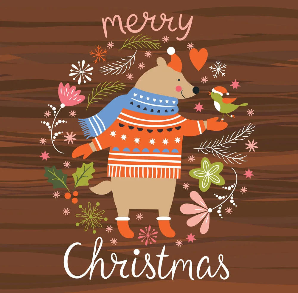 Рождественские металлические режущие штампы с медвежонком для скрапбукинга