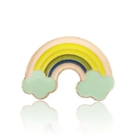 fashion rainbow enamel pin cute cartoon brooches jewelry badges lapel pins for backpacks coat scarf buckle