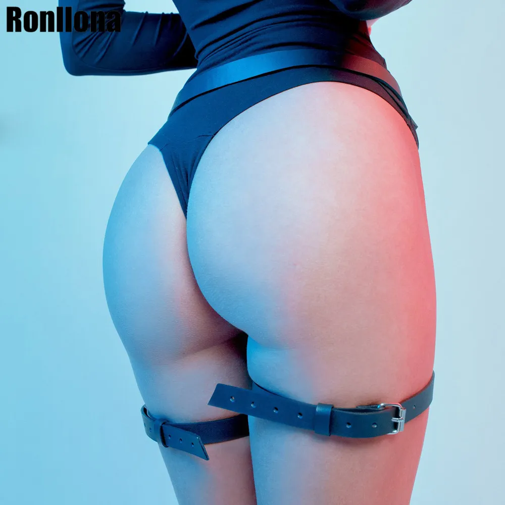 Ronllona Пояс для чулок и чулок ремни для нижнего белья ремни для чулок Готическая пентаграмма 2шт наборы простые кожаные подтяжки