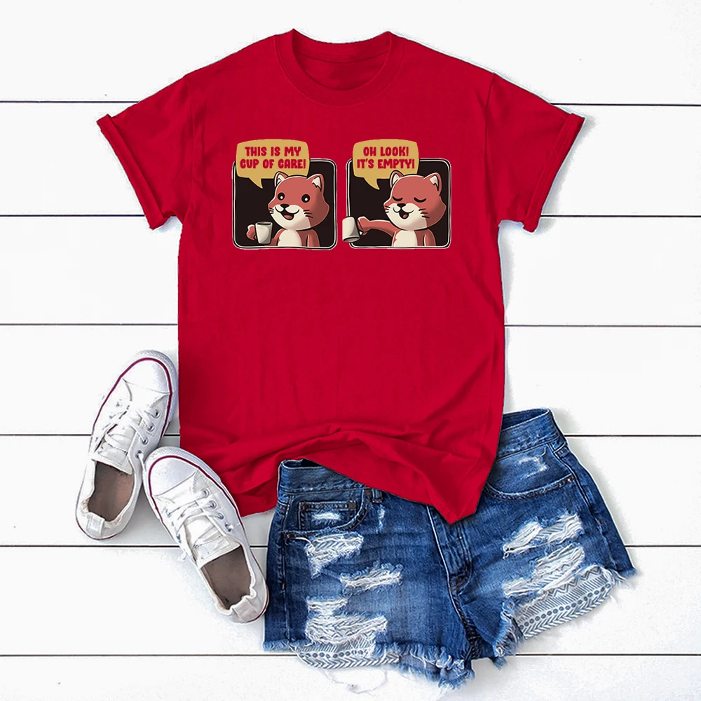 Футболка женская Очаровательная с рисунком лисы и коротким рукавом|Футболки| |