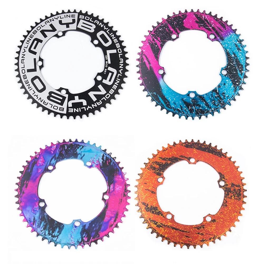 Bicycle Crank 130BCD Round Shape Narrow Wide 54T 56T MTB Chainring Chainwheel Ultralight Folding Bike Circle Crankset | Спорт и