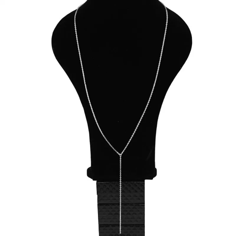 Длинное ожерелье KPOP из нержавеющей стали 316L цепочка с круглым вырезом в стиле