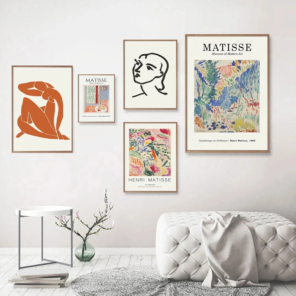 

HD Prints Home Decor Painting Vintage Henri Matisse Retro Poster Wall Art Beige Canvas Modular No Frame Pictures For Living Room