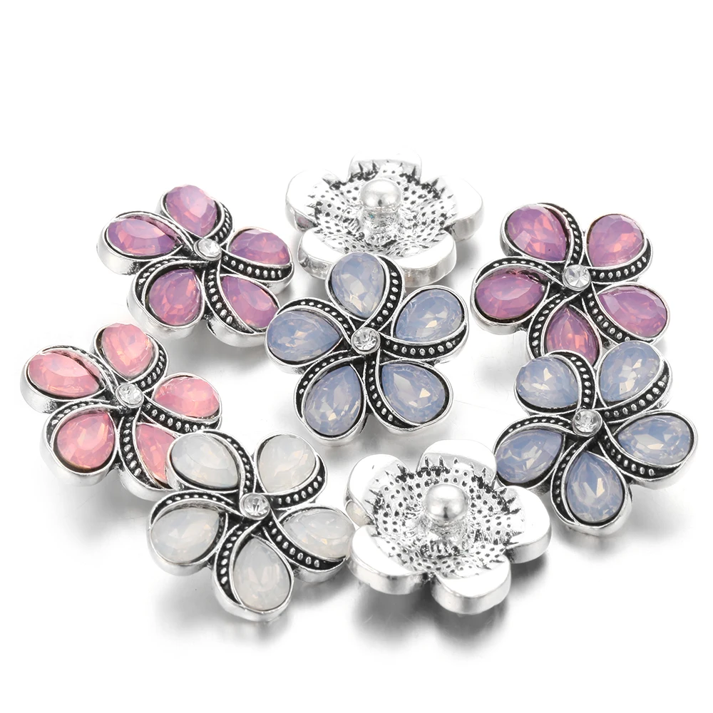 6 шт./лот новинка ювелирное изделие 20 мм металлические цветы кнопки браслет с