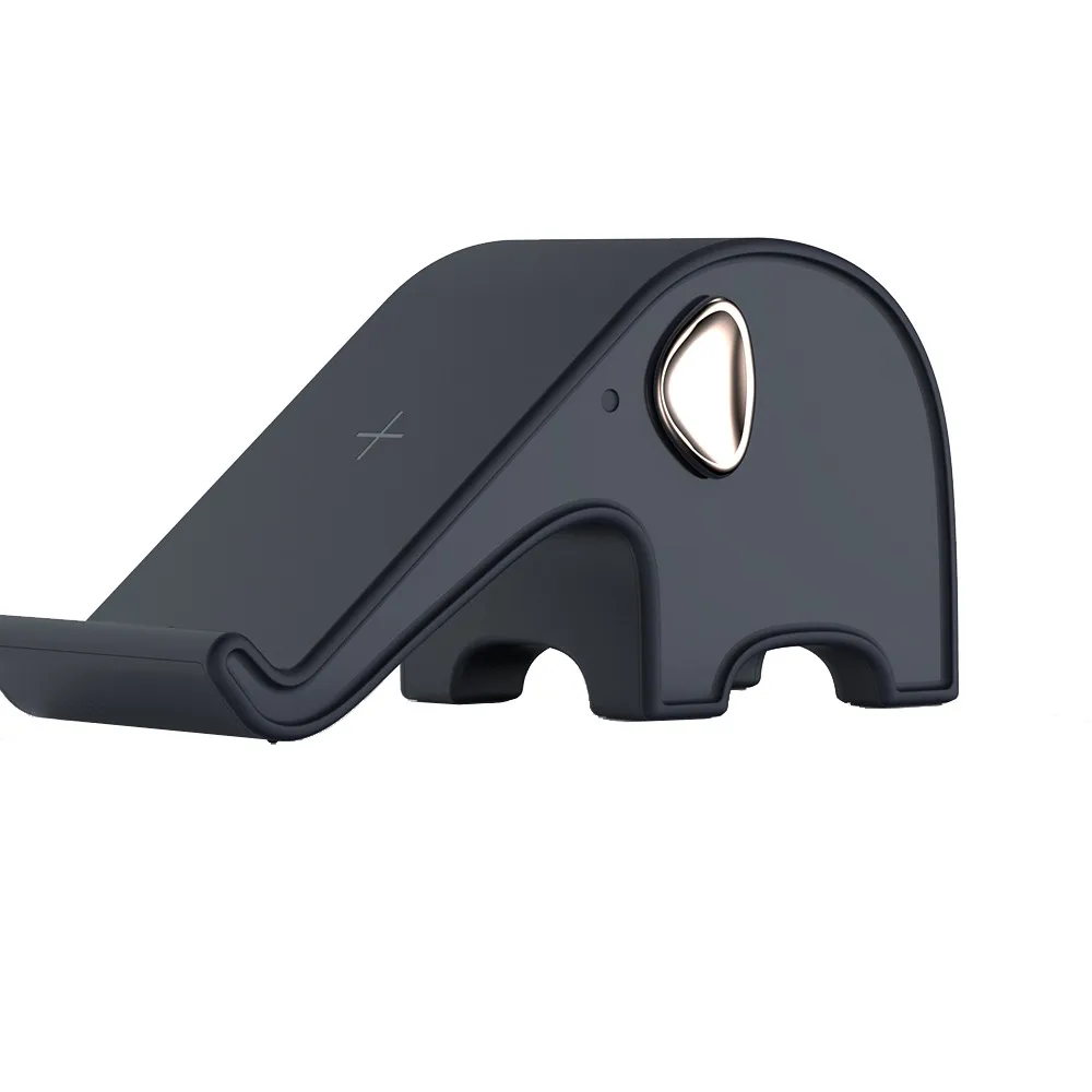 New 10W Elephant Shape Wireless Charging 2-Coil Qi charger Pad Stand BLACK and WHITE IY229 | Электроника
