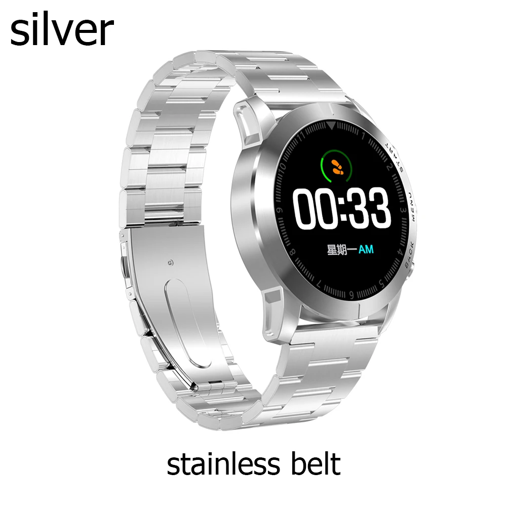 silver stainless Смарт-часы S10 1,3 ''IP68 Водонепроницаемый Bluetooth 4,2 Smartwatch мониторинг сердечного ритма компас спортивные часы для Android iOS - Цвет: silver stainless