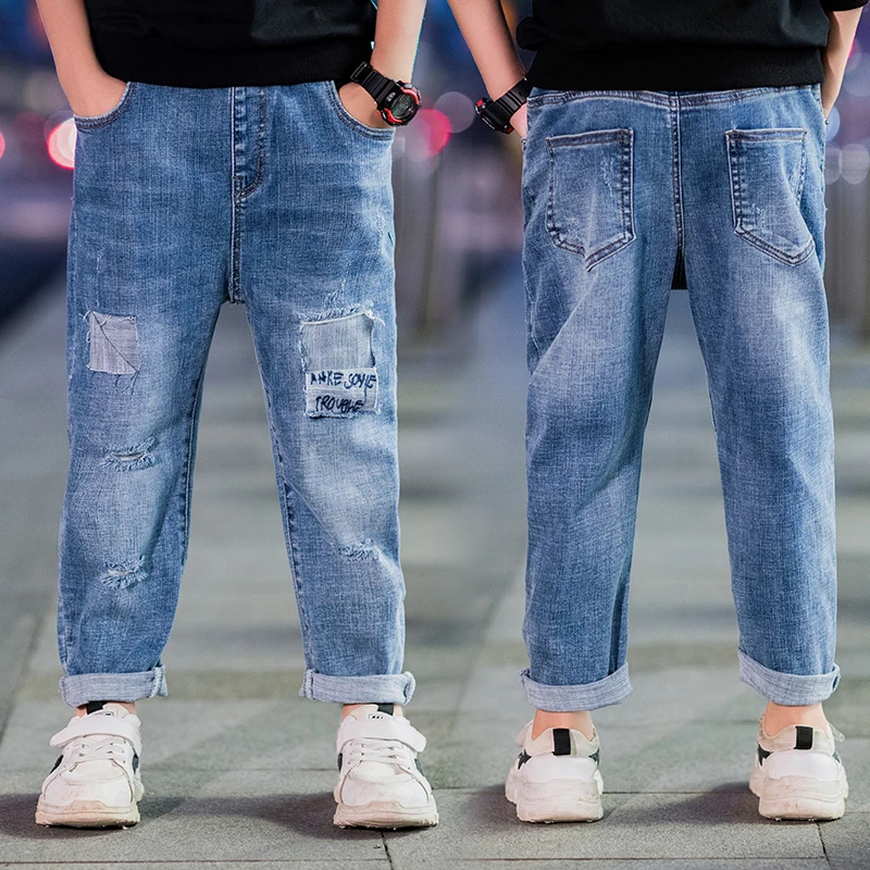 Джинсы для мальчиков детские штаны рваные джинсы детей ясельного возраста