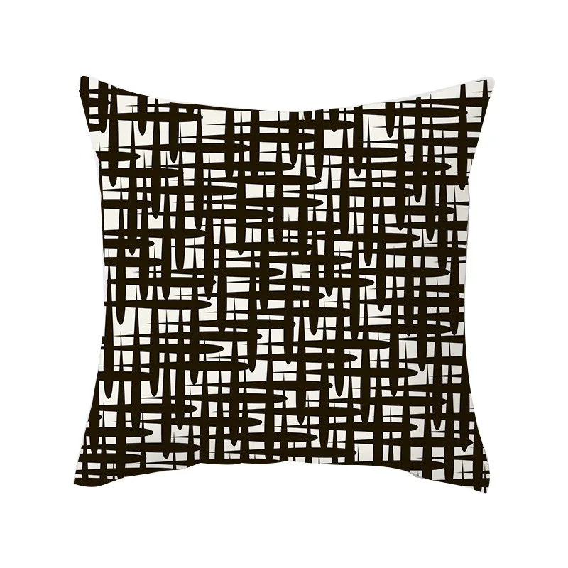 

Simple Fashion Black and White Geometric Pillowcase Home Office Sofa Decorative Pillowcase Wholesale