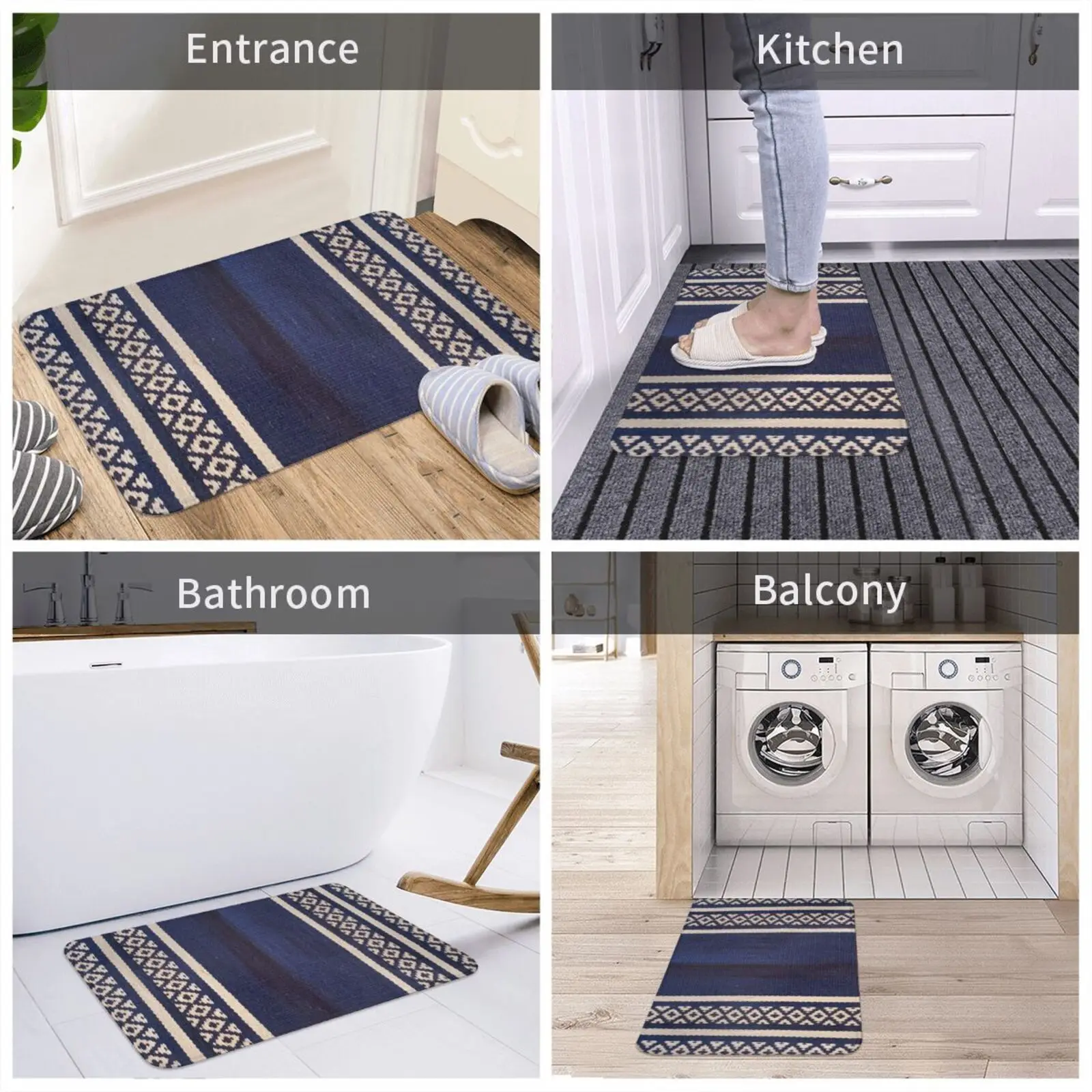 Текстурированный дизайнерский коврик Kilim для входной двери ванной мотокросса